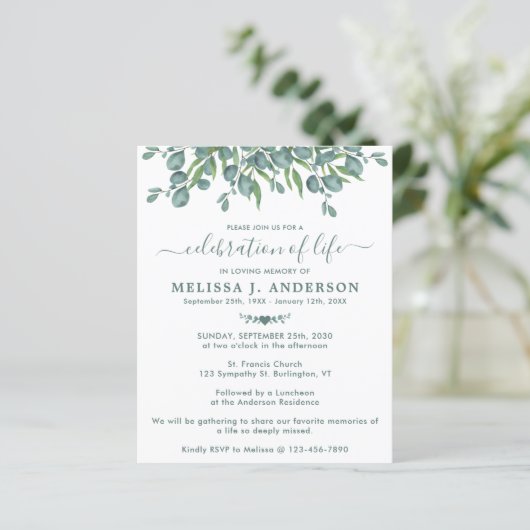 Begroting Eucalyptus Greenery - viering van het le (Staand voorkant)