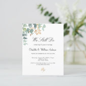 Begroting eucalyptus greenery vow-uitnodiging tot (Staand voorkant)