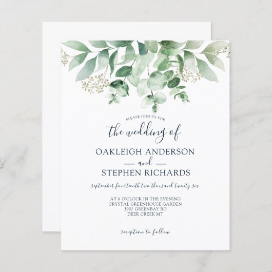 Begroting Eucalyptus Greenery Wedding (Voorkant / Achterkant)