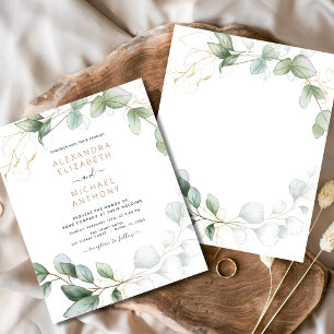 Begroting Eucalyptus Greenery Wedding Invitations
