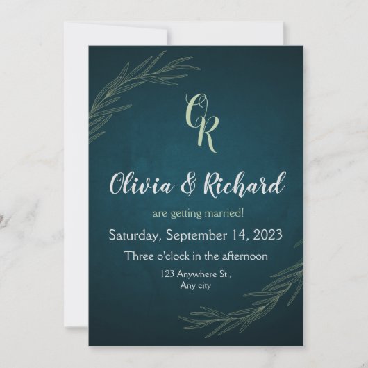 Begroting Eucalyptus Greenery Wedding Invitations Kaart (Voorkant)