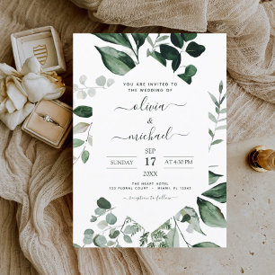 Begroting Eucalyptus Greenery Wedding Inviting Fly Flyer