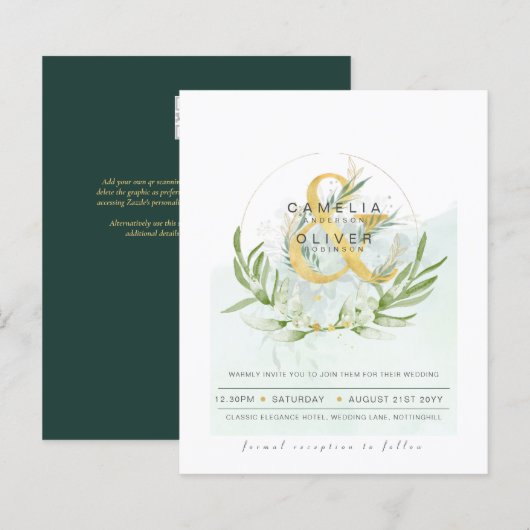 Begroting Eucalyptus Greenery Wedding QR CODE Invi (Voorkant / Achterkant)