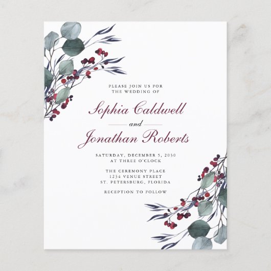 Begroting Eucalyptus Holly Berries Weddenschap (Voorkant)