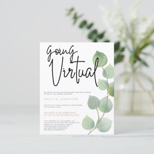 Begroting Eucalyptus laat script virtuele bruiloft (Staand voorkant)
