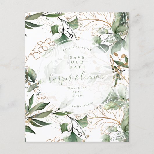 Begroting Eucalyptus opslaan Datum Boho Cirkel Flyer (Voorkant)