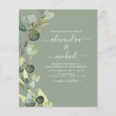 Begroting Eucalyptus Sage Green Weddenschap Flyer (Voorkant)