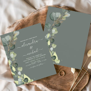 Begroting Eucalyptus Sage Green Weddenschap Flyer