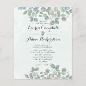 Begroting Eucalyptus Waterverf groene bruiloft (Voorkant)