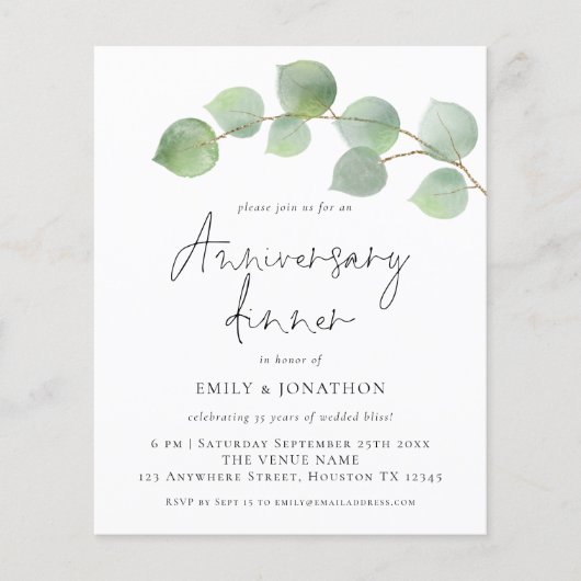 Begroting Eucalyptus Weddenschap Jubileum (Voorkant)