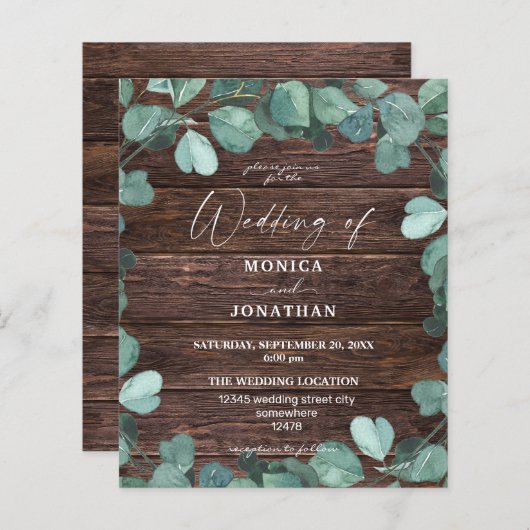Begroting Eucalyptus & Wood Greenery Wedding (Voorkant / Achterkant)