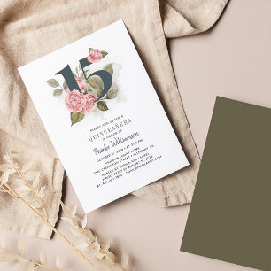 Begroting Floral 15e verjaardag van de uitnodiging