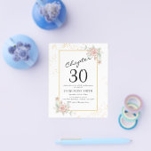 Begroting Floral 30th Birthday Invitation Flyer (Enkel)