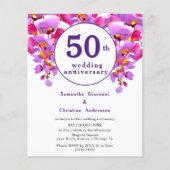 Begroting Floral 50th Wedding Jubileum Uitnodiging (Voorkant)