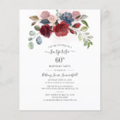 Begroting Floral 60th Birthday Eucalyptus Invitati (Voorkant)