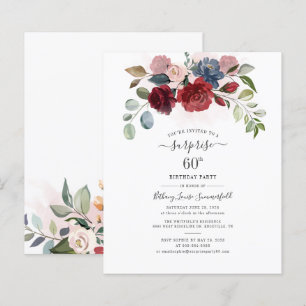 Begroting Floral 60th Birthday Eucalyptus Invitati