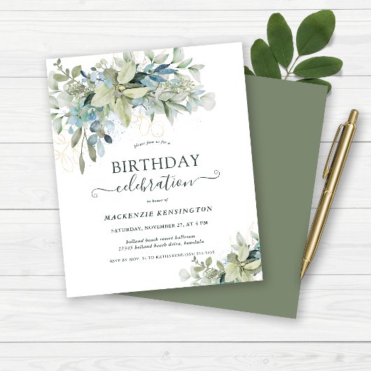 Begroting Floral Eucalyptus Birthday Celebration