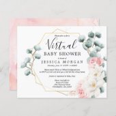 Begroting Floral Greenery Virtual Baby shower nodi (Voorkant / Achterkant)