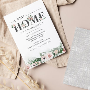 Begroting Floral New Address Moving Announge