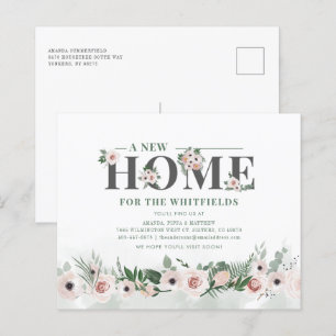 Begroting Floral New Home Address Moving Announge
