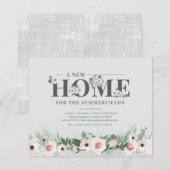 Begroting Floral New Home Address Moving Announge (Voorkant / Achterkant)