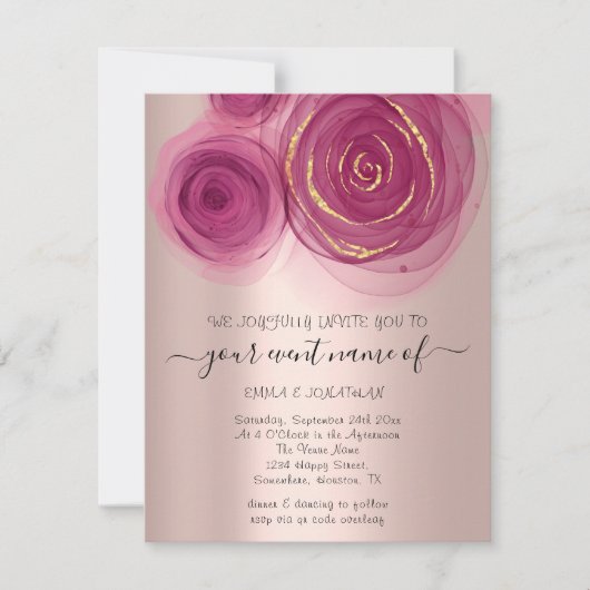 Begroting Floral QR Code Roos Roze Marsala (Voorkant)