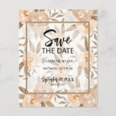 Begroting Floral QR Code Weddenschap Save the Date Flyer (Voorkant)