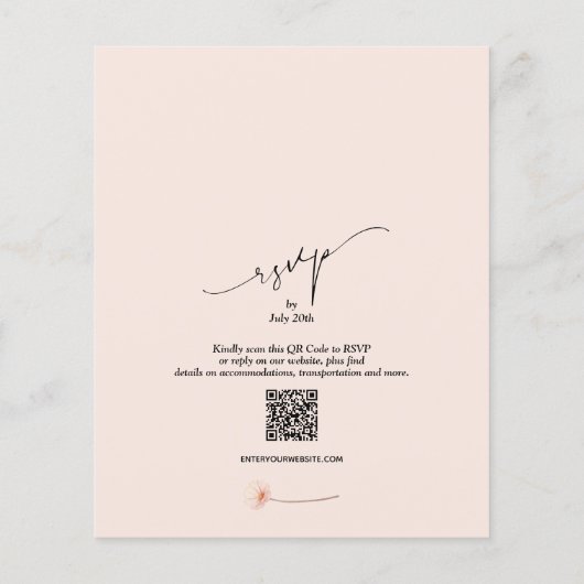 Begroting Floral QR Code Wedding Invitations (Achterkant)
