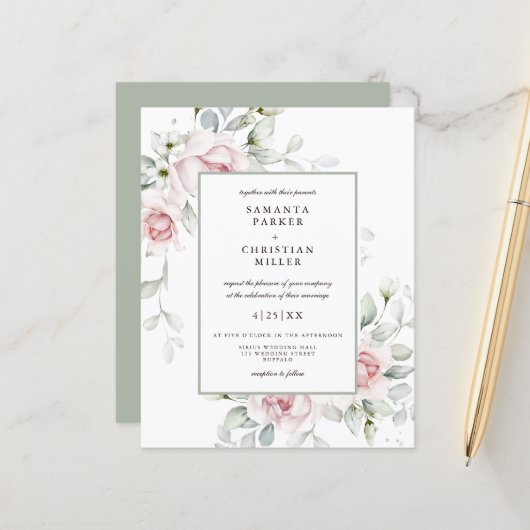 Begroting | Floral Wedding Flyer (Voorkant / Achterkant in situ)