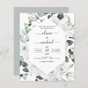 Begroting Floral White Roses Eucalyptus Wedding