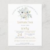 Begroting Florals 60e uitnodiging van de Birthday  (Voorkant)