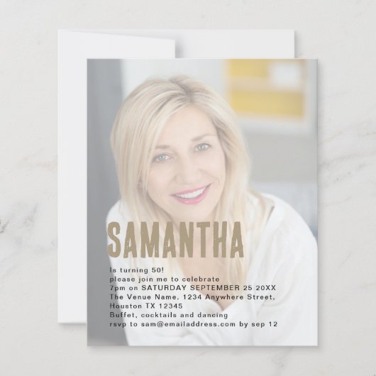 Begroting Foto achtergrond 50e verjaardag (Voorkant)