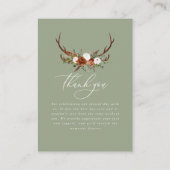 Begroting foto elegant bruiloft bedankt je groene informatiekaartje (Achterkant)
