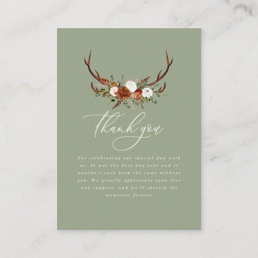 Begroting foto elegant bruiloft bedankt je groene informatiekaartje (Achterkant)