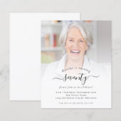 Begroting Fotoscript 70th Birthday Party Invitatio (Voorkant / Achterkant)