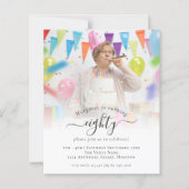 Begroting Fotoscript 80th Birthday Party Invitatio (Voorkant)