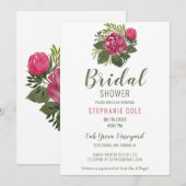 Begroting gekleurde Floral Bridal Shower Invitatio Kaart (Voorkant / Achterkant)