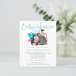 Begroting Genderneutrale Koe Blauwgroen Baby showe