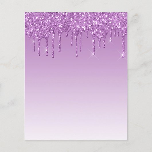 Begroting Glitter Drip Paars 80th Birthday Invite (Achterkant)