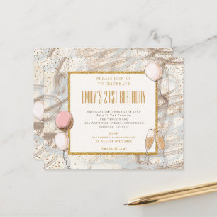 Begroting Glitter Girl 21st Party Birthday Invitat