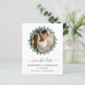 Begroting Greenery Wedding QR Code sparen de Datum (Staand voorkant)