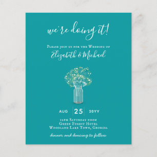 BEGROTING Gypsophila Mason Jar Modern Minimum WEDD Flyer