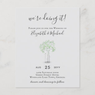 BEGROTING Gypsophila Mason Jar Modern Minimum WEDD Flyer