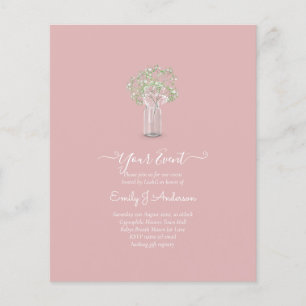 BEGROTING Gypsophila Mason Jar Modern Minimum WEDD Flyer