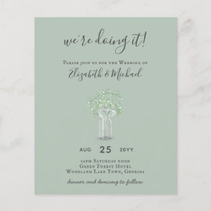 BEGROTING Gypsophila Mason Jar Modern Minimum WEDD Flyer