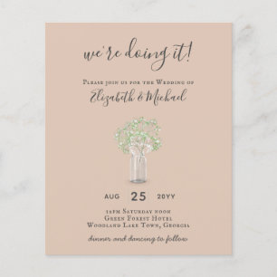 BEGROTING Gypsophila Mason Jar Modern Minimum WEDD Flyer