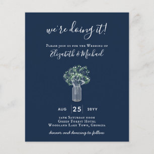 BEGROTING Gypsophila Mason Jar Modern Minimum WEDD Flyer
