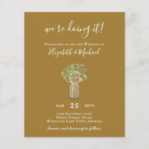 BEGROTING Gypsophila Mason Jar Modern Minimum WEDD Flyer