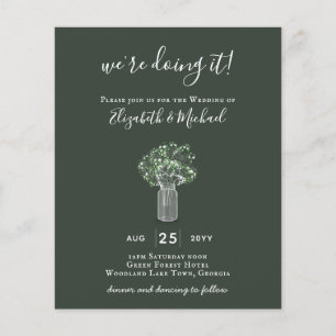 BEGROTING Gypsophila Mason Jar Modern Minimum WEDD Flyer