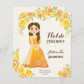 Begroting Haldi Uitnodiging voor Gele rozen (Voorkant / Achterkant)